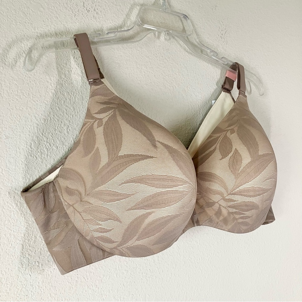 CACIQUE Lightly Lined Balconette Bra 46DDD NEW Back Smoothing No Wire Neutral